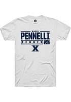 Marco Pennelli  Xavier Musketeers White Rally NIL Stacked Box Short Sleeve T Shirt