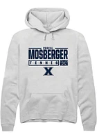 Pascal Mosberger  Rally Xavier Musketeers Mens White NIL Stacked Box Long Sleeve Hoodie