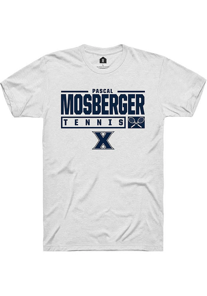 Pascal Mosberger  Xavier Musketeers White Rally NIL Stacked Box Short Sleeve T Shirt