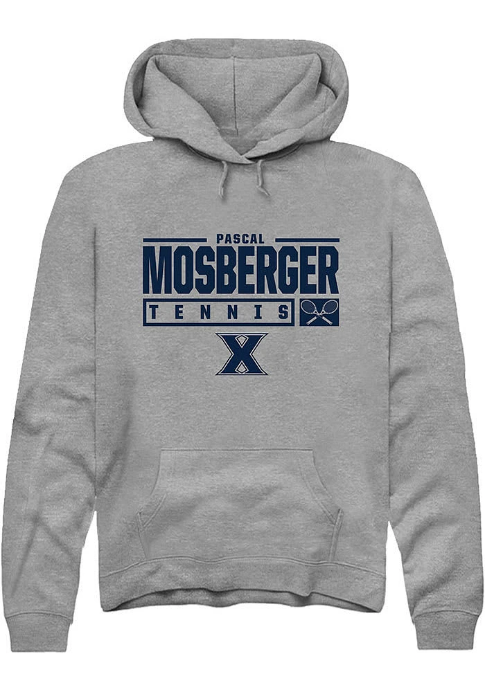 Pascal Mosberger  Rally Xavier Musketeers Mens Graphite NIL Stacked Box Long Sleeve Hoodie