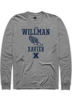 Liam Willman  Xavier Musketeers Graphite Rally NIL Sport Icon Long Sleeve T Shirt