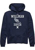 Liam Willman  Rally Xavier Musketeers Mens Navy Blue NIL Sport Icon Long Sleeve Hoodie