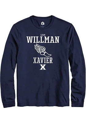 Liam Willman  Xavier Musketeers Navy Blue Rally NIL Sport Icon Long Sleeve T Shirt