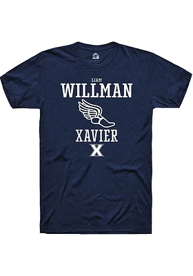 Liam Willman  Xavier Musketeers Navy Blue Rally NIL Sport Icon Short Sleeve T Shirt