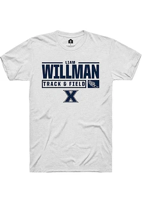 Liam Willman  Xavier Musketeers White Rally NIL Stacked Box Short Sleeve T Shirt