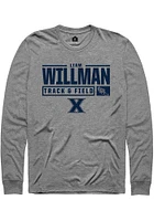 Liam Willman  Xavier Musketeers Graphite Rally NIL Stacked Box Long Sleeve T Shirt