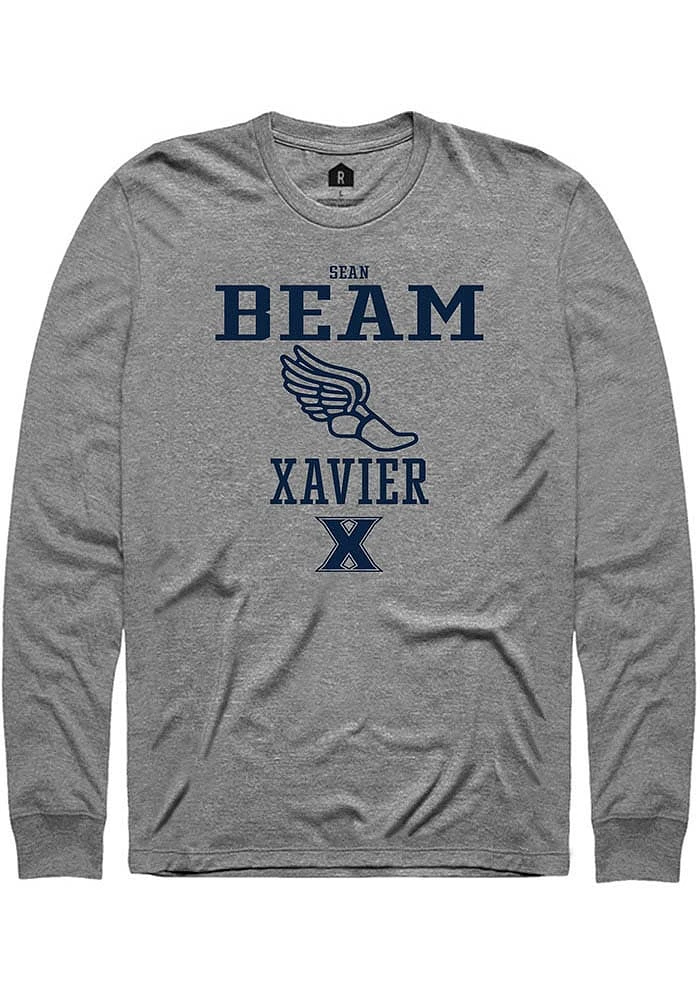 Sean Beam  Xavier Musketeers Graphite Rally NIL Sport Icon Long Sleeve T Shirt