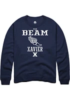 Sean Beam  Rally Xavier Musketeers Mens Navy Blue NIL Sport Icon Long Sleeve Crew Sweatshirt