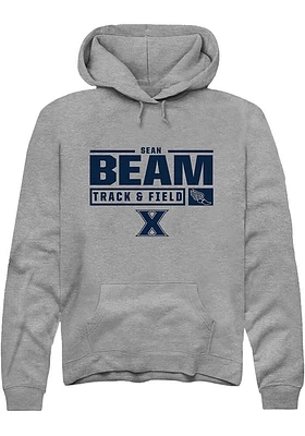 Sean Beam  Rally Xavier Musketeers Mens Graphite NIL Stacked Box Long Sleeve Hoodie