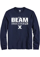 Sean Beam  Xavier Musketeers Navy Blue Rally NIL Stacked Box Long Sleeve T Shirt