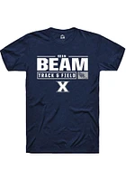 Sean Beam  Xavier Musketeers Navy Blue Rally NIL Stacked Box Short Sleeve T Shirt