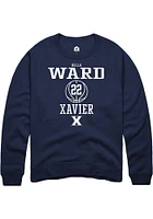 Bella Ward  Rally Xavier Musketeers Mens Navy Blue NIL Sport Icon Long Sleeve Crew Sweatshirt