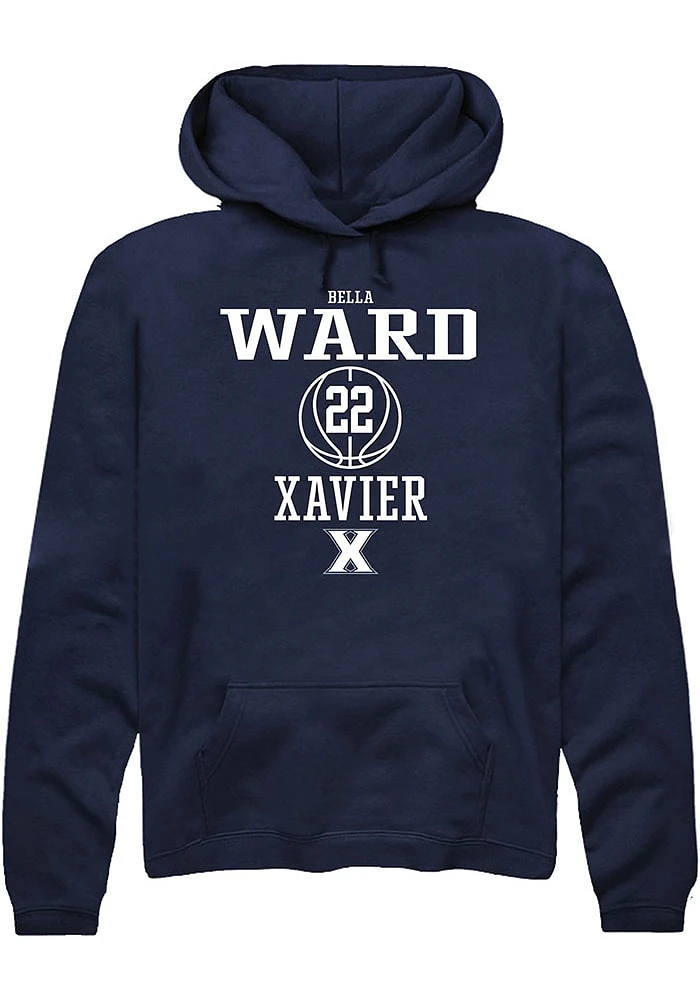 Bella Ward  Rally Xavier Musketeers Mens Navy Blue NIL Sport Icon Long Sleeve Hoodie