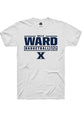 Bella Ward  Xavier Musketeers White Rally NIL Stacked Box Short Sleeve T Shirt