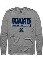 Bella Ward  Xavier Musketeers Graphite Rally NIL Stacked Box Long Sleeve T Shirt