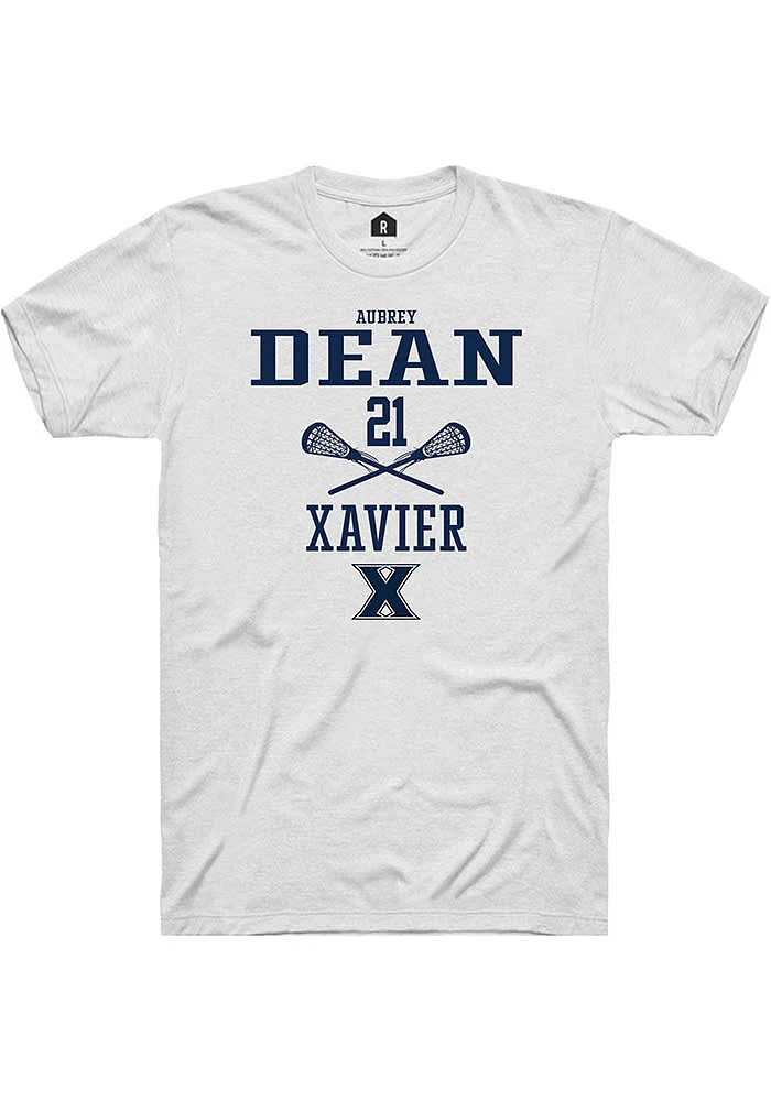 Aubrey Dean  Xavier Musketeers White Rally NIL Sport Icon Short Sleeve T Shirt