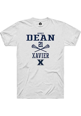 Aubrey Dean  Xavier Musketeers White Rally NIL Sport Icon Short Sleeve T Shirt