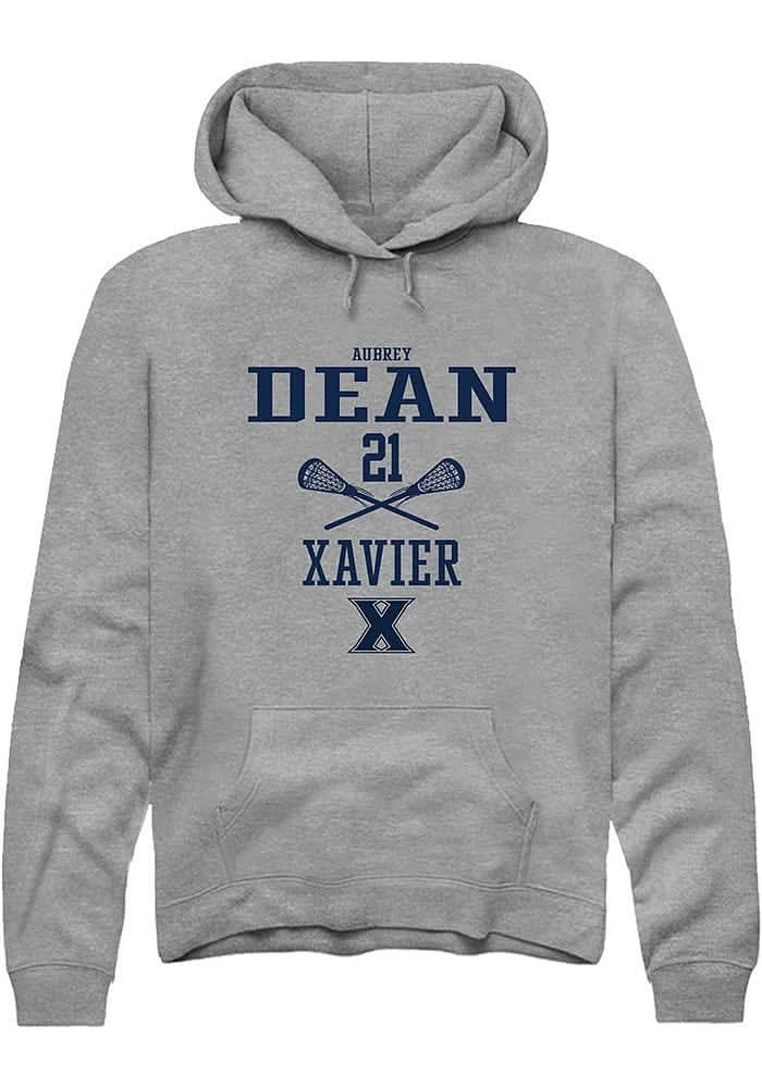 Aubrey Dean Rally Xavier Musketeers Mens Graphite NIL Sport Icon Long Sleeve Hoodie