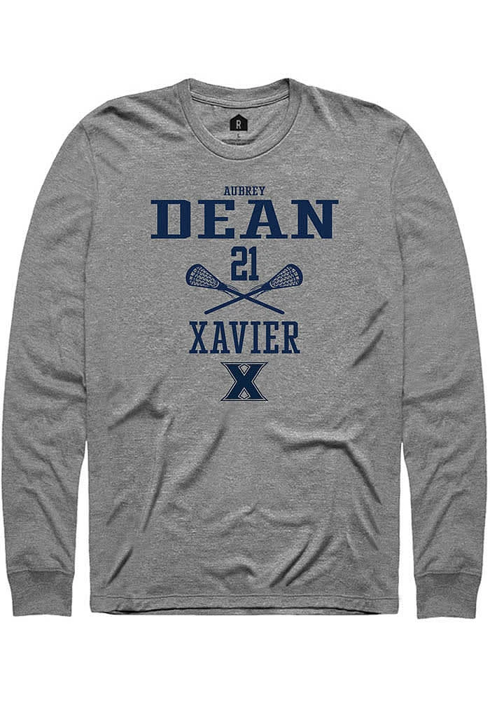 Aubrey Dean  Xavier Musketeers Graphite Rally NIL Sport Icon Long Sleeve T Shirt