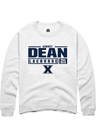 Aubrey Dean Rally Xavier Musketeers Mens NIL Stacked Box Long Sleeve Crew Sweatshirt