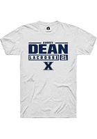 Aubrey Dean  Xavier Musketeers White Rally NIL Stacked Box Short Sleeve T Shirt