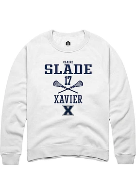 Claire Slade Rally Xavier Musketeers Mens NIL Sport Icon Long Sleeve Crew Sweatshirt