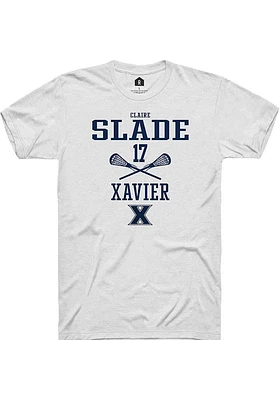 Claire Slade  Xavier Musketeers White Rally NIL Sport Icon Short Sleeve T Shirt