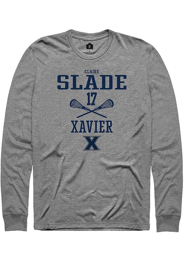 Claire Slade  Xavier Musketeers Graphite Rally NIL Sport Icon Long Sleeve T Shirt