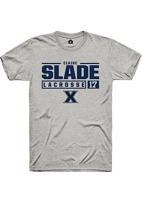 Claire Slade  Xavier Musketeers Ash Rally NIL Stacked Box Short Sleeve T Shirt