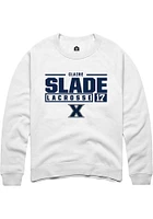 Claire Slade Rally Xavier Musketeers Mens NIL Stacked Box Long Sleeve Crew Sweatshirt