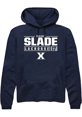 Claire Slade  Rally Xavier Musketeers Mens Navy Blue NIL Stacked Box Long Sleeve Hoodie