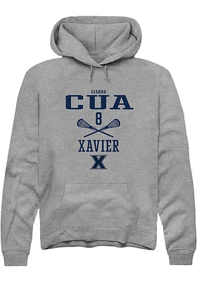 Gianna Cua  Rally Xavier Musketeers Mens Graphite NIL Sport Icon Long Sleeve Hoodie