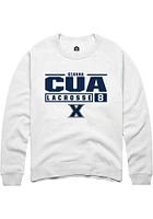 Gianna Cua Rally Xavier Musketeers Mens NIL Stacked Box Long Sleeve Crew Sweatshirt