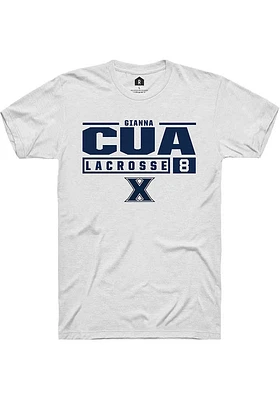 Gianna Cua  Xavier Musketeers White Rally NIL Stacked Box Short Sleeve T Shirt