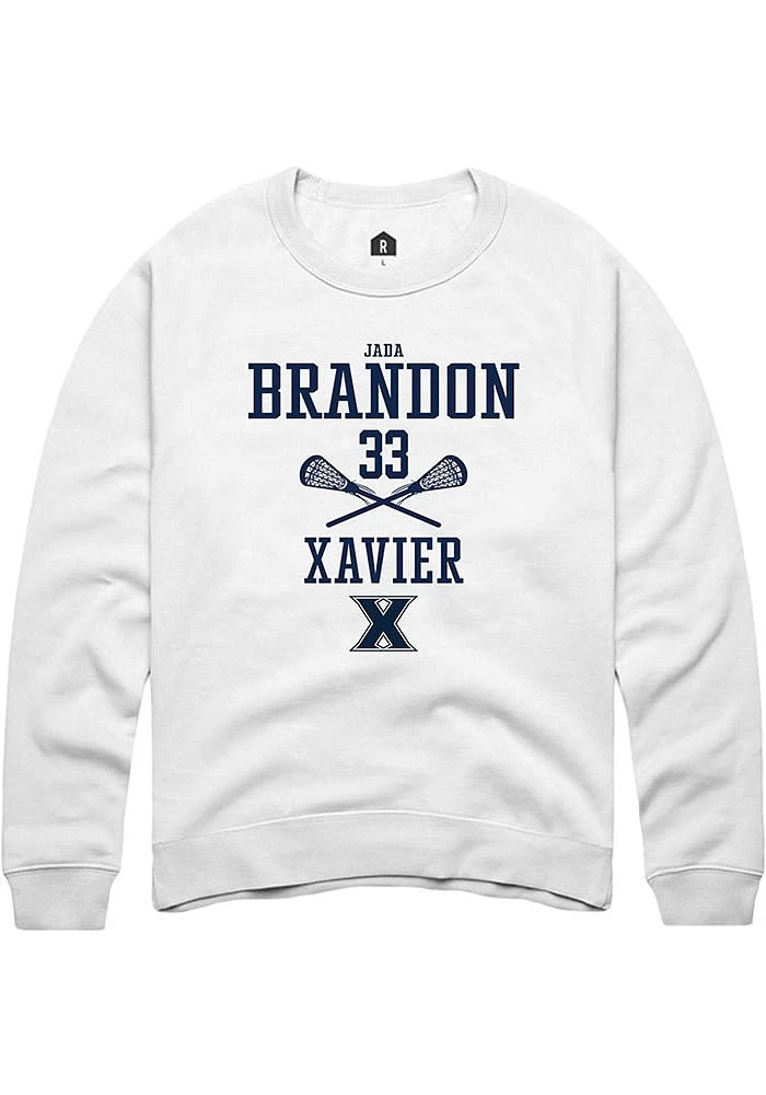 Jada Brandon Rally Xavier Musketeers Mens NIL Sport Icon Long Sleeve Crew Sweatshirt