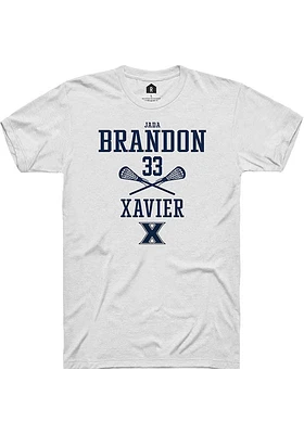 Jada Brandon  Xavier Musketeers White Rally NIL Sport Icon Short Sleeve T Shirt