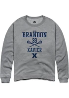 Jada Brandon  Rally Xavier Musketeers Mens Graphite NIL Sport Icon Long Sleeve Crew Sweatshirt