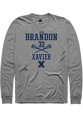 Jada Brandon  Xavier Musketeers Graphite Rally NIL Sport Icon Long Sleeve T Shirt