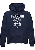 Jada Brandon  Rally Xavier Musketeers Mens Navy Blue NIL Sport Icon Long Sleeve Hoodie