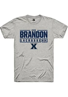 Jada Brandon  Xavier Musketeers Ash Rally NIL Stacked Box Short Sleeve T Shirt