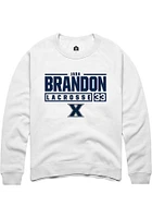 Jada Brandon Rally Xavier Musketeers Mens NIL Stacked Box Long Sleeve Crew Sweatshirt