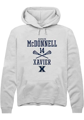 Katelyn McDonnell  Rally Xavier Musketeers Mens White NIL Sport Icon Long Sleeve Hoodie