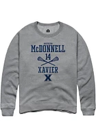 Katelyn McDonnell  Rally Xavier Musketeers Mens Graphite NIL Sport Icon Long Sleeve Crew Sweatshir..