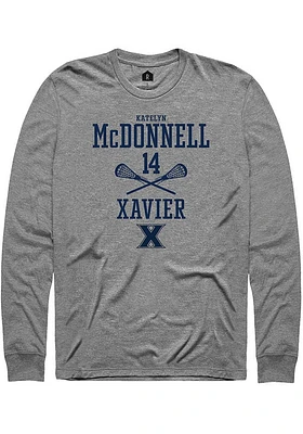 Katelyn McDonnell  Xavier Musketeers Grey Rally NIL Sport Icon Long Sleeve T Shirt