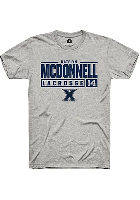 Katelyn McDonnell  Xavier Musketeers Ash Rally NIL Stacked Box Short Sleeve T Shirt