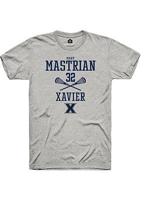 Mary Mastrian  Xavier Musketeers Ash Rally NIL Sport Icon Short Sleeve T Shirt