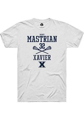 Mary Mastrian  Xavier Musketeers White Rally NIL Sport Icon Short Sleeve T Shirt