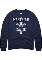 Mary Mastrian  Rally Xavier Musketeers Mens Navy Blue NIL Sport Icon Long Sleeve Crew Sweatshirt