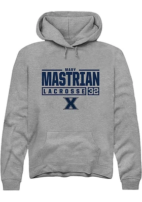 Mary Mastrian  Rally Xavier Musketeers Mens Graphite NIL Stacked Box Long Sleeve Hoodie