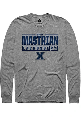 Mary Mastrian  Xavier Musketeers Graphite Rally NIL Stacked Box Long Sleeve T Shirt